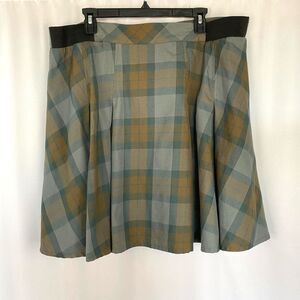Torrid Blue and Brown Plaid Skater Skirt